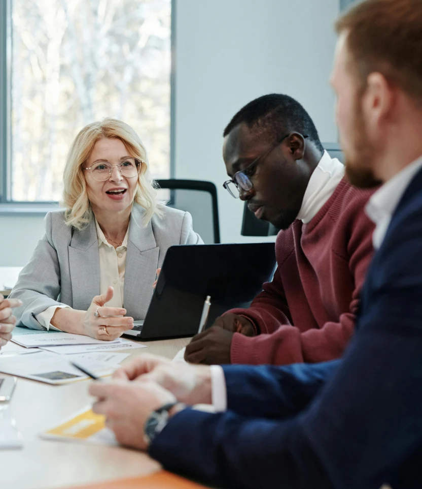 Cloud security team discussing data protection for a SaaS platform