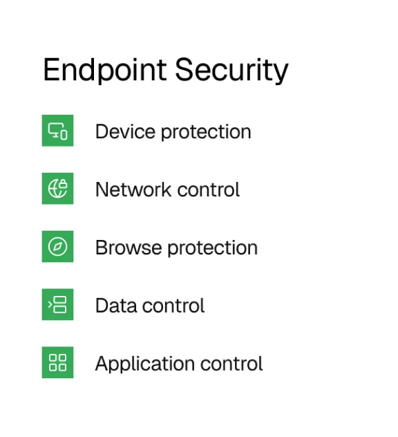 Endpoint Security Dashboard visualizing steps to protect business